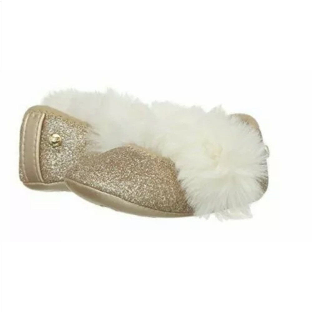 Gold UGG glitter fluff baby shoes